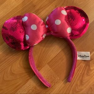 Disney Minnie Mouse Ears Headband w/ Pink Sequins